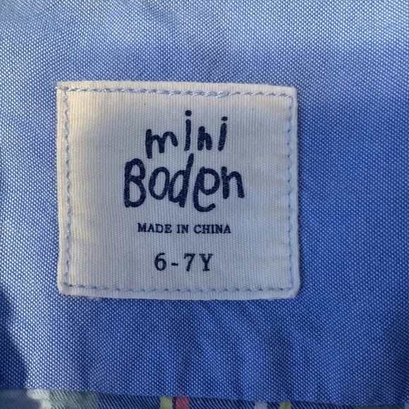 Mini Boden size 6-7 boys double breasted button down plaid cotton shirt red blue - Picture 2 of 4